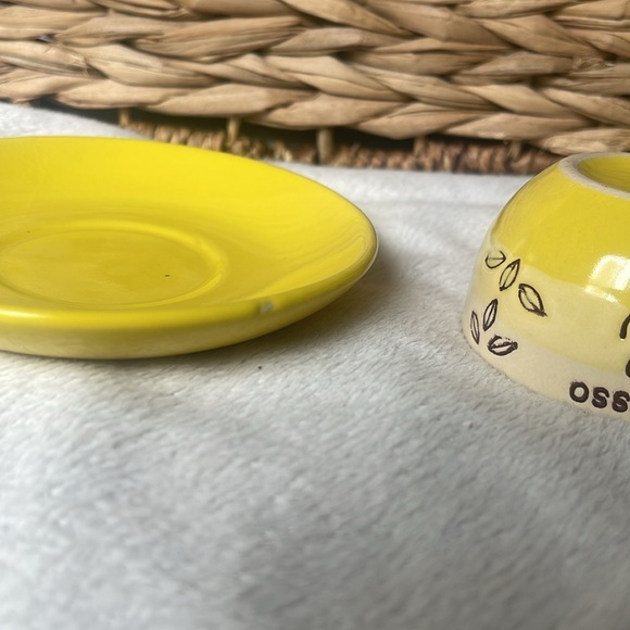 Espresso Cup and Saucer Yellow and Tan 2.67 ounces - Picture 9 of 10